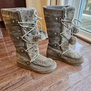 Juicy Couture Mid Calf Lace Up Boot